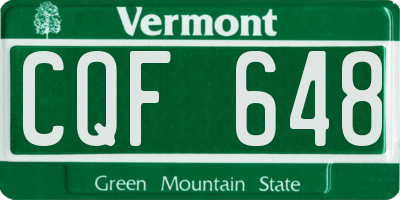 VT license plate CQF648