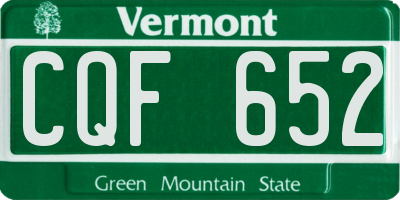 VT license plate CQF652