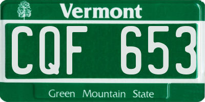 VT license plate CQF653