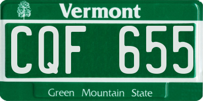 VT license plate CQF655