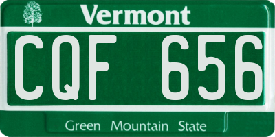 VT license plate CQF656