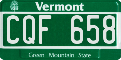 VT license plate CQF658