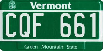 VT license plate CQF661