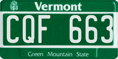 VT license plate CQF663