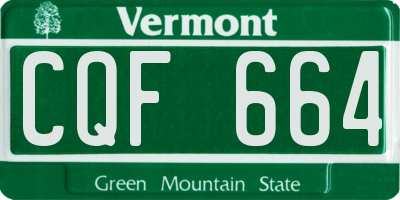 VT license plate CQF664