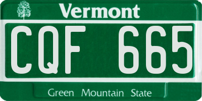 VT license plate CQF665