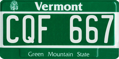 VT license plate CQF667