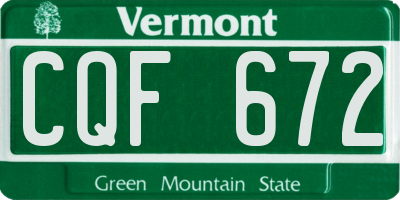 VT license plate CQF672