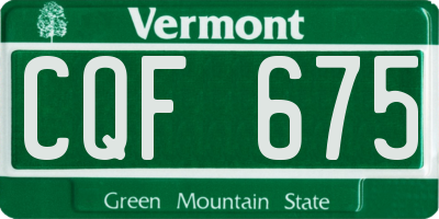 VT license plate CQF675