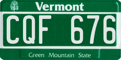 VT license plate CQF676