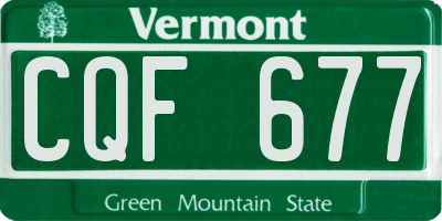 VT license plate CQF677