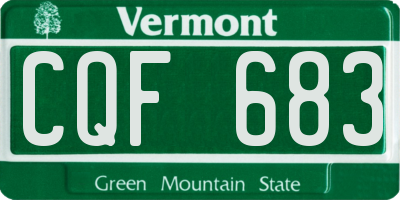 VT license plate CQF683