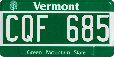 VT license plate CQF685