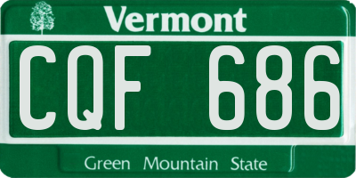 VT license plate CQF686