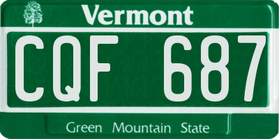VT license plate CQF687