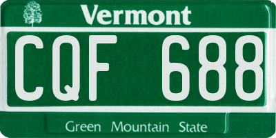VT license plate CQF688
