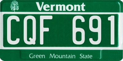 VT license plate CQF691