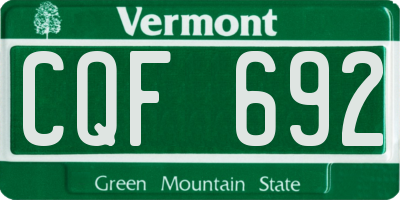 VT license plate CQF692