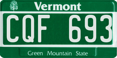 VT license plate CQF693