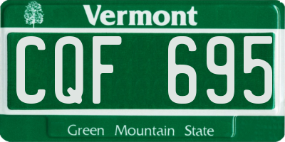 VT license plate CQF695