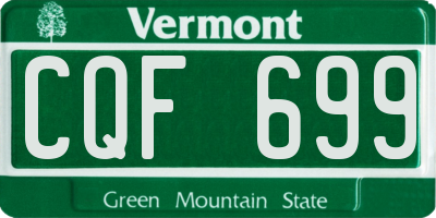 VT license plate CQF699