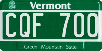 VT license plate CQF700