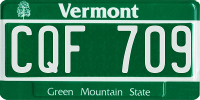 VT license plate CQF709