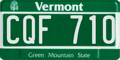 VT license plate CQF710