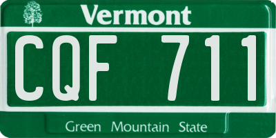 VT license plate CQF711