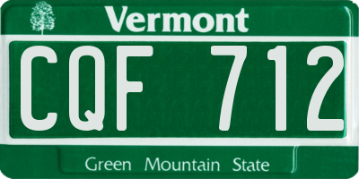 VT license plate CQF712