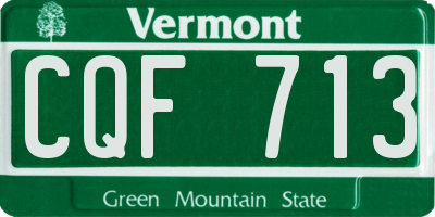 VT license plate CQF713