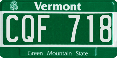 VT license plate CQF718