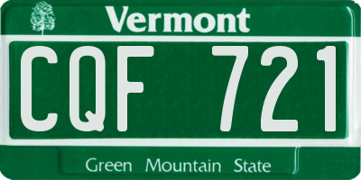 VT license plate CQF721