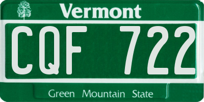 VT license plate CQF722