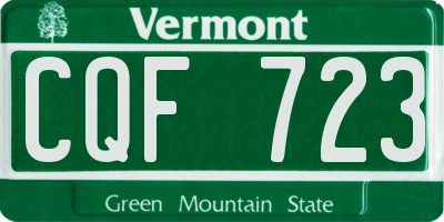 VT license plate CQF723