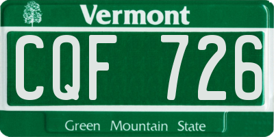 VT license plate CQF726