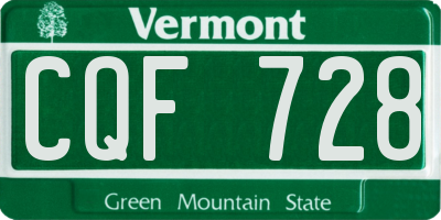 VT license plate CQF728