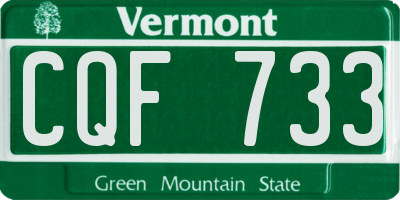 VT license plate CQF733