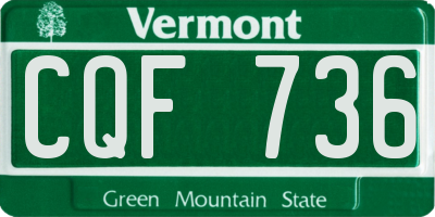 VT license plate CQF736