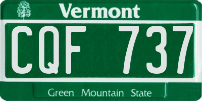 VT license plate CQF737