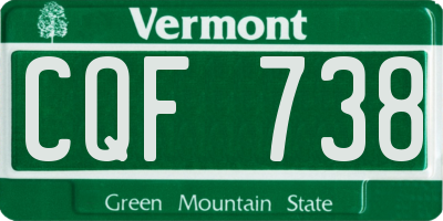 VT license plate CQF738