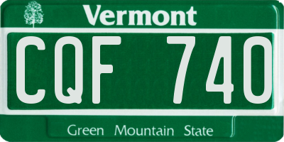 VT license plate CQF740
