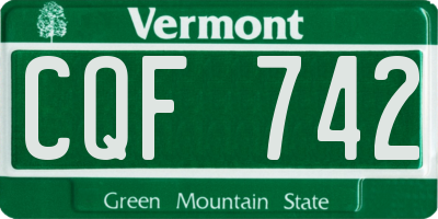 VT license plate CQF742