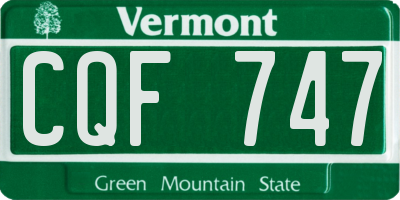 VT license plate CQF747