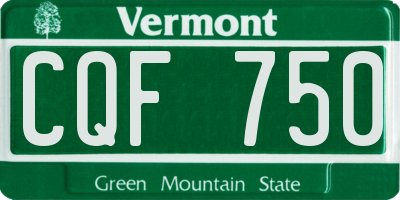 VT license plate CQF750