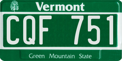 VT license plate CQF751
