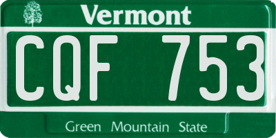 VT license plate CQF753