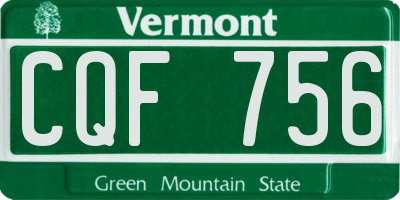 VT license plate CQF756