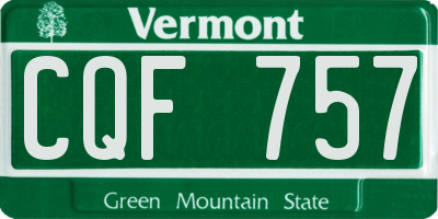 VT license plate CQF757