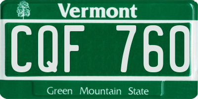 VT license plate CQF760